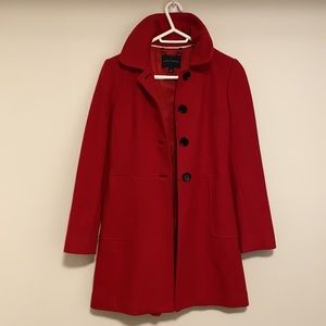 Red wool coat / overcoat